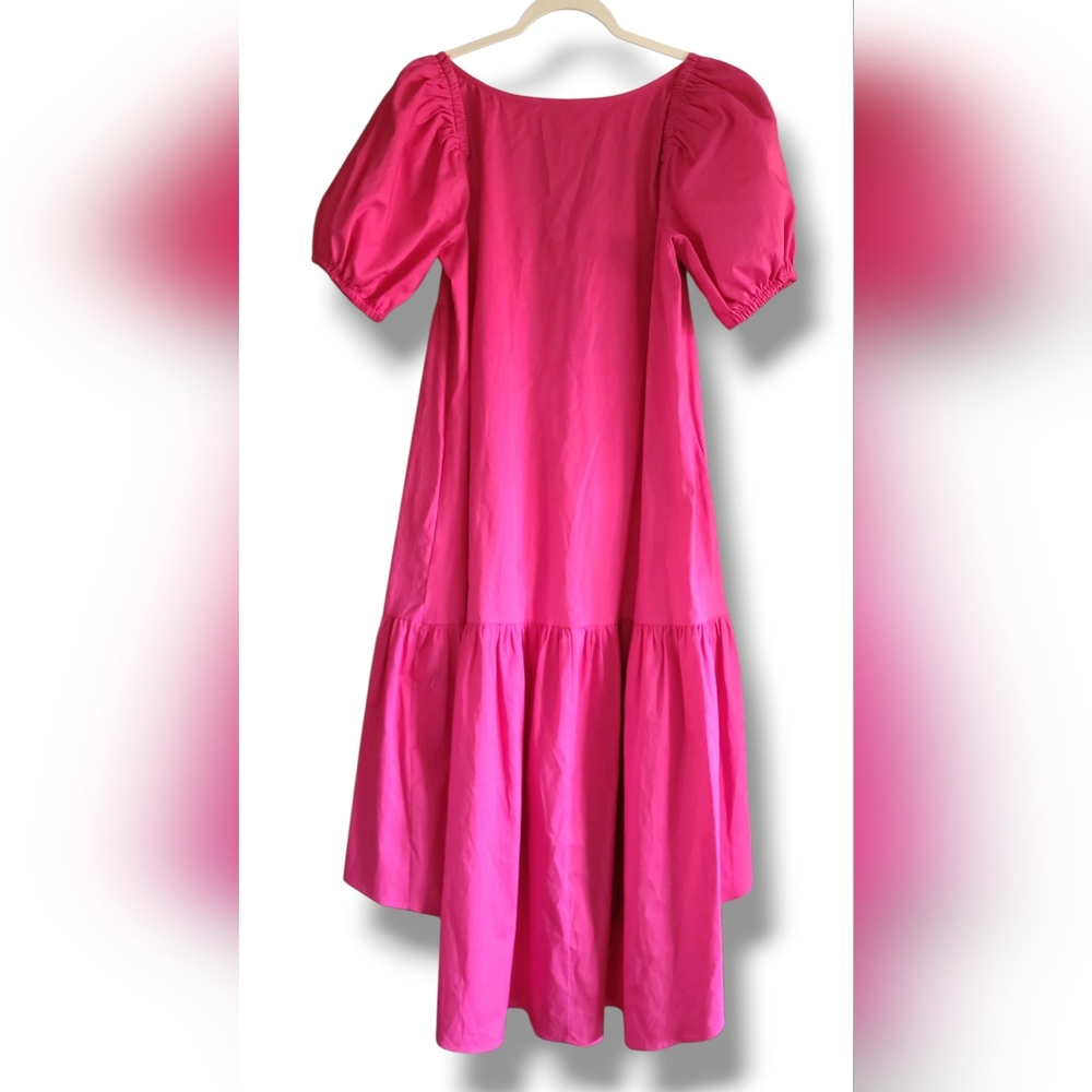 New INC International‎ Concepts Puff-Sleeved High-Low Midi Dress Medium Pink - Picture 6 of 14